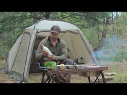 Solo Camping with My Dog . Korean BBQ . Relaxing ASMR