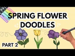 Easy spring flower doodles for beginners
