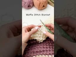 Cozy Color Block Waffle Stitch Blanket Crochet Pattern #babyblanket #crochetblanket #wafflestitch