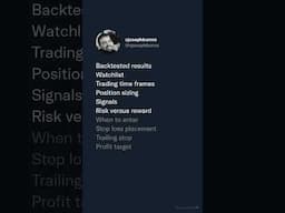 Components of a #trading plan.