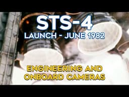STS-4 Engineering, Cockpit and Tank Cameras, High-framerate, Real Speed, Ascent, 1982