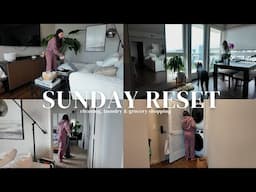 WEEKLY SUNDAY RESET: trader joes haul, groceries, laundry & cleaning the apartment
