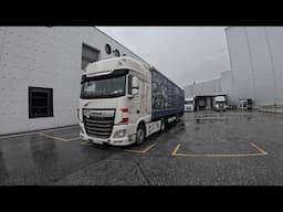 A Day in the Life of a European Truck Driver in the Rain!