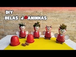 Como fazer lindas JOANINHAS com potes de EXTRATO de TOMATE / SUSTENTABILIDADE