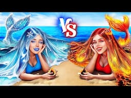 Hot vs Cold Mermaids! How to Become Popular on the Desert Island!