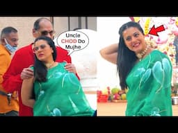 Kajol Akward😳😳 Moment Uncle Dev Weirdly Touching Her At Durga Pooja Pandal 2021