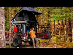 Rooftop Tent Overland Jeep Camping Deep In The Forest