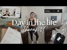 Day in the life of a therapist | virtual appointment set up ,starting with a nutritionist, pr hauls
