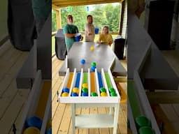 Roll your colored ball into your colored slot to get a point! Most points wins! #challenge #games