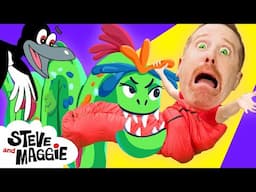 Monster Camping with NEW Bigfoot for Kids with Steve and Maggie | Go away, Loch Ness Monster!