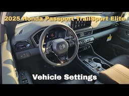 2026 Honda Passport TrailSport Elite Vehicle Settings | How do I change