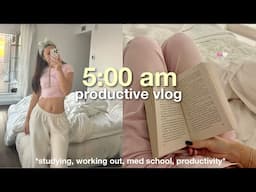 WAKING UP AT 5AM ♡ study vlog, morning routine, healthy habits, Linjer jewelry unboxing