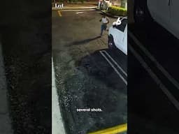 Wild video shows fiery crash and shooting outside gas station