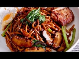 One-Pan Chicken Chop & Mushroom Noodles You’ll Crave! 葱油鸡扒香菇面 Chinese Spring Onion Chow Mein Recipe