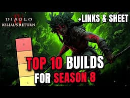 TOP 10 STRONGEST & BEST Builds to play in Season 8 Diablo 4