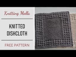 Knitted dishcloth with wafflepattern Free Knitting Pattern
