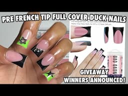 NOVO OVO Pre Made Black French Tip Duck Nail Tips | Neon Y2K Star Nails | Amazon Nail Finds