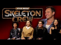 Jude Law and the cast of SKELETON CREW talk working with puppets, a Mandalorian crossover, and MORE