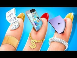 ¡Trucos escolares para el estudiante RICO vs POBRE! Ideas divertidas de bricolaje por 123 GO!