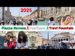 Piazza Navona, Pantheon and Trevi Fountain Walking and Food Tour | Rome, Italy 2025  🇮🇹