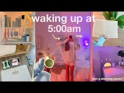 WAKING UP AT 5AM🧚🏼 *realistic* + productive morning routine