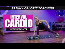 25 Min - CARDIO INTERVALS: Tabata Style (Light Dumbbells, High/Low Impact