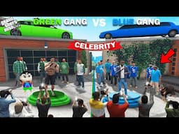 Franklin Blue Gang VS Shinchan Green Gang Celebrity Challenge In GTA 5!