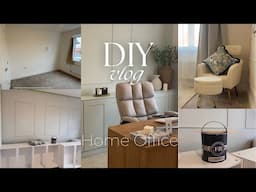 Extreme Home Office Makeover | DIY Built-ins + wall panelling