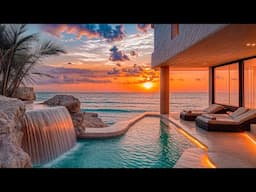 Positive Bossa Nova Jazz at Sunset Ambience – Outdoor Resort Helps the Heart Relax with Soft Jazz