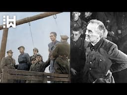 Public execution of a Nazi whom enraged crowd wanted to tear to pieces for beating & killing women