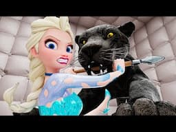 Elsa Frozen - Face The Most Dangerous Black Panther!