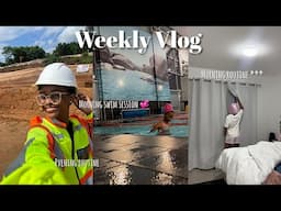Spend a work evening and morning with me: Morning swim session, making supper and more.