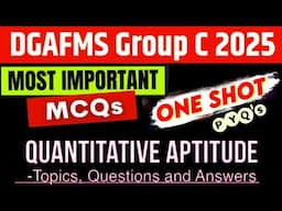 🚨 Quantitative Aptitude! DGAFMS 2025 | DGAFMS solved previous year question paper #dgafms #pyqs 🎉