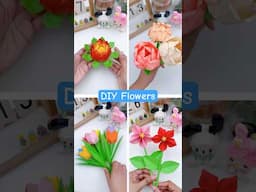 4 Flower Craft Ideas with Paper for all age groups when bored #shorts #fun #craft #artandcraft #art