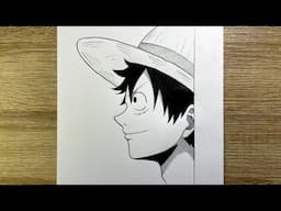 Monkey D. Luffy drawing easy step by step | Easy Luffy drawing with pencil