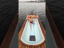 I took a Hot Tub Boat into a SNOWSTORM!👀❄️
