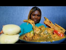 Cook and Eat With Me delicious Oha soup with plantain fufu/ Asmr mukbang