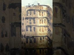 Watercolor Painting Streetscape #shorts #watercolor #art