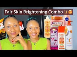 Best combo to brighten your fair skin✅how to brighten fair skin,brightening products #glowyskin