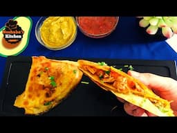 Tortilla Wrap Recipe with Leftover Chicken, Guacamole Dip, Tomato Salsa, Cheese Dip & Melted Butter