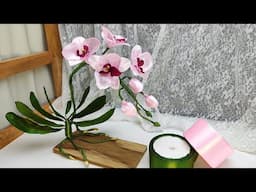 DIY phalaenopsis ribbon flower /how to make phalaenopsis orchid with satin ribbon/tutorial
