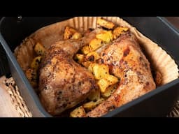 Pollo Asado con Patatas en Freidora de Aire | Receta Fácil y Deliciosa