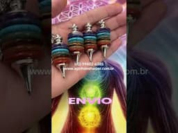 Pêndulo com cristais dos 7 chacras #pendulo #radiestesia #reiki #cristais #chacra #terapiaquantica