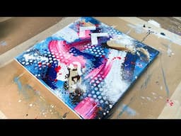 Abstract Acrylic Painting Demo - Easy Tutorial with BIG Bold Brushstrokes - 142