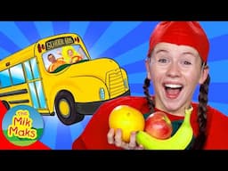 Wheels on the Bus with Yummy Fruits | Healthy Eating Nursery Rhymes & Pretend Play