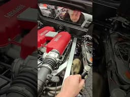 POV dialing in top dead center on a Ferrari 360 for a cam belt service #ferrari #automobile