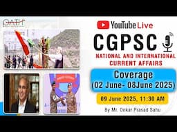 National and International | CURRENT AFFAIRS | 02 - 08 June |Mr Onkar Sahu