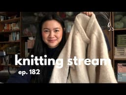 damn still on the second sleeve of my knot cardigan // knitting stream #182