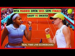 Iga Swiatek Vs Coco Gauff | 2025 WTA Madrid Open Semi Finals | Women's Tennis Live Score Update