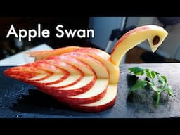 How to make apple swan garnish easy & quick